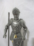 10" Metal KNIGHT Figurine Moving Sculpture Shield Display Renaissance Armor Medieval