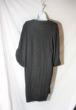 JIL SANDER Italy BLACK Wool Sheath Midi Dress S