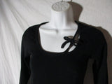 PETIT BATEAU 100% Cotton Long Sleeve Tee Top Shirt 14Ans S String BLACK
