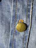 CURRENT ELLIOTT MINER DESTROY Denim Trucker Button-Up Top Shirt Jean Jacket BLUE 1