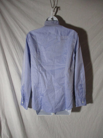 NWT THOMAS MANN J. CREW Button-Up Top Shirt Pleated Blouse Work BLUE 4