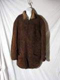 RICHARDS GREENWICH SHEARLING SUEDE Leather jacket coat Sheepskin DARK BROWN SNOW