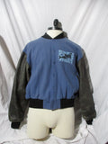 Mens FREE WILLY Killer Whale JUST JACKETS USA Bomber Varsity Jacket Coat L Blue