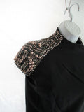 ALBERTA FERRETTI BEADED Dress 6 Black Formal Luxury Fancy