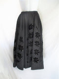 NWT NEW COMME DES GARCONS Velvet Embroidered Skirt S Boho Maxi BLACK