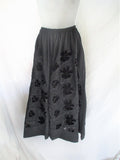 NWT NEW COMME DES GARCONS Velvet Embroidered Skirt S Boho Maxi BLACK