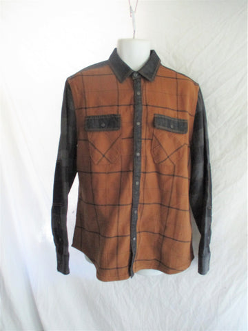 NEW NWT Mens JEREMIAH CLOTHING Denim Jean Trucker Flannel jacket coat PLAID CHECK
