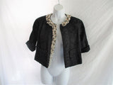 DRIES VAN NOTEN 100% Silk pearl jewel encrusted blazer jacket coat 40 BLACK