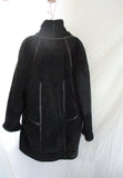 J. GALLERY SHEARLING PIG SUEDE Leather jacket coat BLACK M