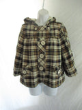 7 SEVEN FOR ALL MANKIND hooded flared jacket coat PLAID CHECK M