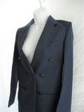 New NWT CELINE FRANCE Double Breasted Blazer Jacket Sport Coat 36 NAVY BLUE