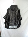 NWT New JUNYA WATANABE COMME DES GARCONS Ruffled Sleeve Jacket Coat S BLACK Curved Sleeve