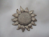 Detailed SUNFLOWER FLOWER Jewelry Brooch Pin Pendant Floral