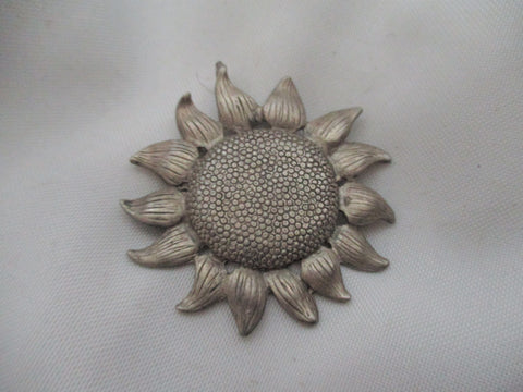 Detailed SUNFLOWER FLOWER Jewelry Brooch Pin Pendant Floral