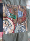 Handmade Vintage FISHERMAN QUILT Blanket Throw Bedspread 76" MULTI