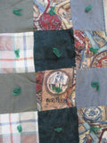 Handmade Vintage FISHERMAN QUILT Blanket Throw Bedspread 76" MULTI