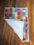 Handmade Vintage PATCHWORK QUILT BABY Blanket Cover Throw Decor
