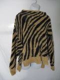 ENTHREAD TIGER ZEBRA STRIPE SWEATER Mockneck Pullover Top Boho XS Jungle Fashion