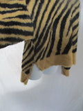 ENTHREAD TIGER ZEBRA STRIPE SWEATER Mockneck Pullover Top Boho XS Jungle Fashion