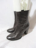 ALBERTO FERMANI 50TH ANNIVERSARY Limited Ed Leather High Heel Bootie Ankle Boot 37.5 BROWN