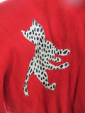Vintage BOO BOO BABY BELINDA HUGHES LEOPARD CAT Jacket 8 Animal Print RED