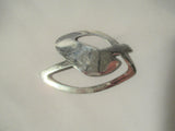 Vintage ABSTRACT SILVER SWIRLY Retro Statement Pin Brooch Jewelry