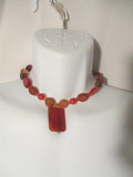 Set 2 KENNETH LANE Tribal Asia Ethnic Chunky Bead NECKLACE Amber Coral Color Runway Style