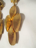 Herve Van Der Straeten MUSSEL Shell Mermaid Designer EARRING Set Jewelry GOLD Statement