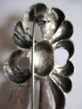 Vintage STERLING SILVER SWIRLY STONE Pin Brooch Jewelry
