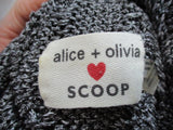 ALICE + OLIVIA SCOOP Knit TURTLENECK Sweater Top Pullover METALLIC SILVER S/P