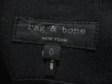 RAG & BONE NEW YORK Leather Mesh Trim Pencil SKIRT BLACK Slit 0
