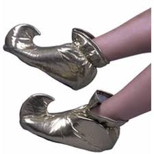 NEW Childs GOLD ALADDIN ELF JESTER GENIE SHOES Halloween Costume Cosplay L