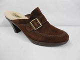 Womens UGG AUSTRALIA 5565 ISABELLA Suede Shearling High Heel Clogs Shoes 8 Brown Mules