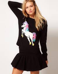 RARE Womens Ladies ASOS UNICORN Sweater Top Acrylic 8 Pullover Cute