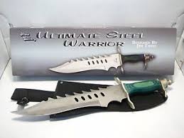 NEW FROST CUTLERY ULTIMATE STEEL WARRIOR Fixed Blade Knife w Sheath GREEN 17-952GW