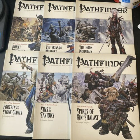 NEW Pathfinder Adventure Path - RISE OF THE RUNELORDS #1-6 Complete Set Books