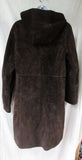 Womens KENNETH COLE REACTION Hood SUEDE long maxi jacket coat parka BROWN M